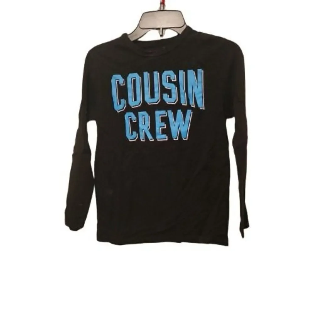 The Children's Place Boys Black Crew Neck Long Sleeve Pullover T-Shirt Size M